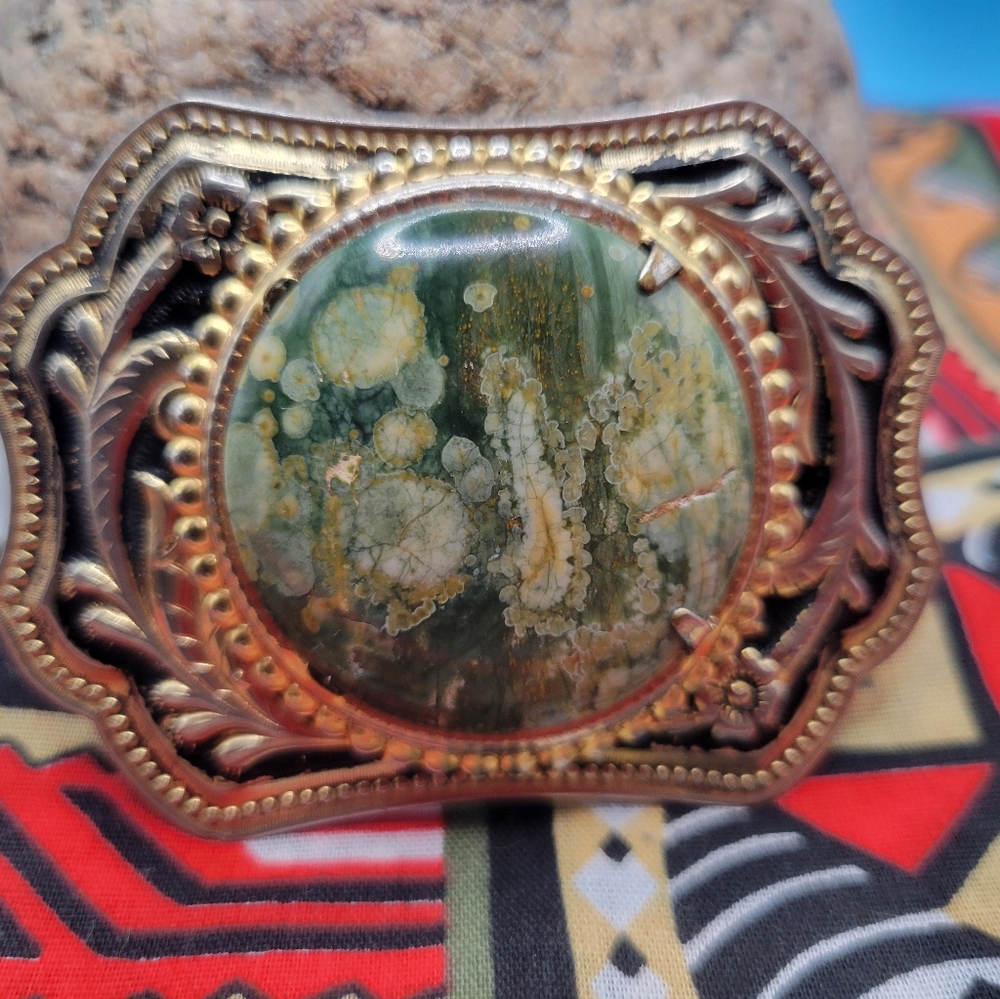 Western Ocean Jasper Belt Buckle